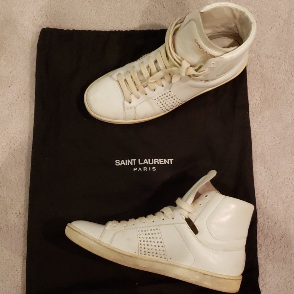 Authentic Saint-Laurent White High Top Sneakers